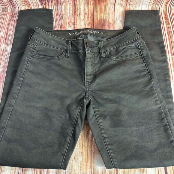 American Eagle JEGGING Womens Size 2 Army Camo Low Rise Jeans Denim Pants 27x29 - Picture 3 of 10